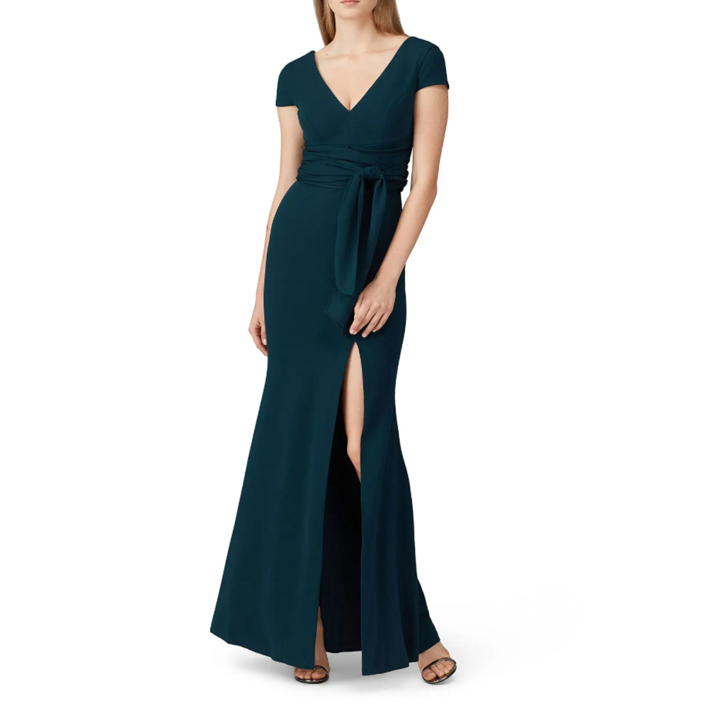 Dress The Population Evie Pine Maxi Gown Dress Forest Green Women's Size Large - Picture 2 of 10